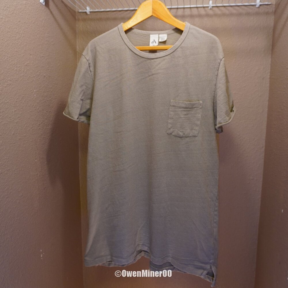 Anthropologie Three Feather Beige Extended Length Pocket T-Shirt Beige